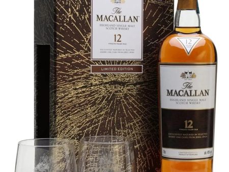 The Macallan 12 Year Old Sherry Oak Whisky with Two Glasses Gift Set, 70 cl Online