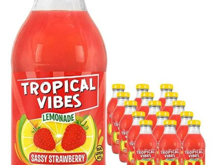 Tropical Vibes Lemonade Sassy Strawberry Multipack, 15 x 300 ml For Sale