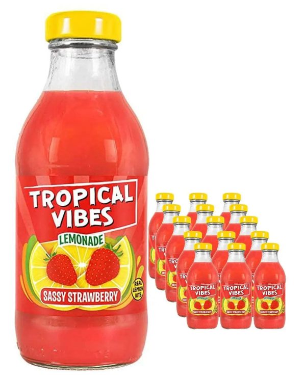 Tropical Vibes Lemonade Sassy Strawberry Multipack, 15 x 300 ml For Sale