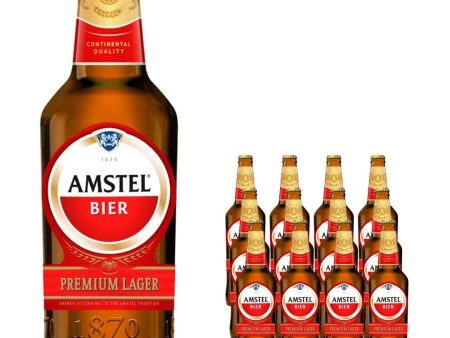 Amstel Lager Beer Bottle Multipack, 12 x 650 ml Discount