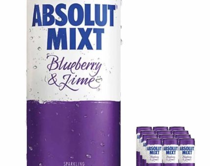 Absolut Mixt Blueberry & Lime Premixed Cocktail Can Multipack, 12 x 250 ml Supply