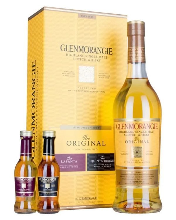 Glenmorangie The Pioneer Set, 1 x 70 cl + 2 x 5 cl Sale