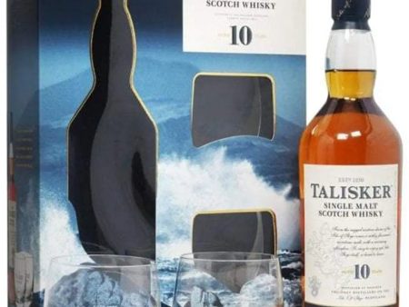 Talisker 10 Year Old Whisky with Two Glasses Gift Pack, 70 cl Online now