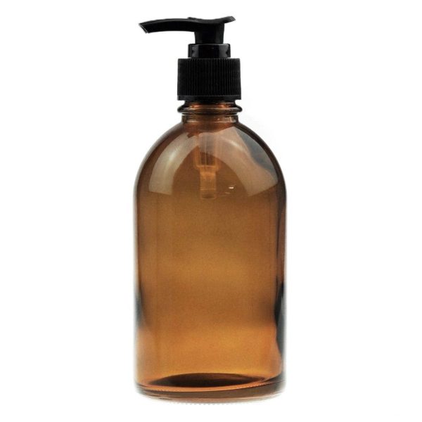 Amber Glass French Pharmacy Bottle with Lotion Pump 250ml Online Hot Sale