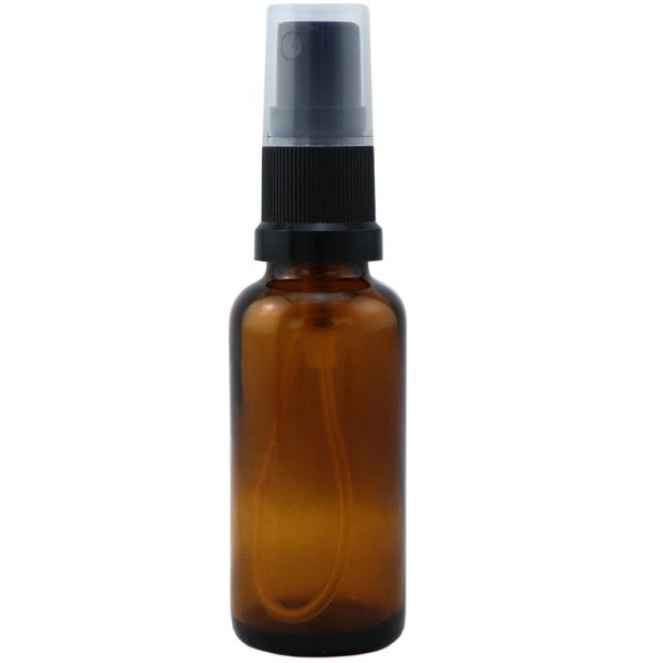 Amber Glass Bottle with Black Atomiser 30ml Fashion