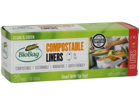 BioBag Biodegradable Plastic Bin Liners 10 Litre (Boxed Banded 20pk) Discount