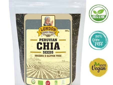 LONDON SUPER FOODS Organic Peruvian Chia Seeds, 300g- Gluten Free Online Sale