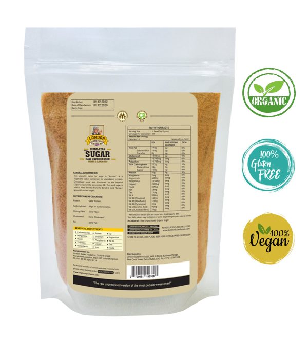 LONDON SUPER FOODS Organic Himalayan Sugar Raw Unprocessed, 350g Hot on Sale