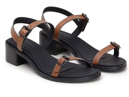 Ahimsa Lucia Vegan Heeled Sandals - Brown on Sale