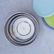 U Konserve Round Stainless Steel Containers Nesting Trio - Tropical Sky Silicone Lids For Discount