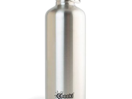 Cheeki 1.6L XL Stainless Steel Water Bottle - Silver Fashion