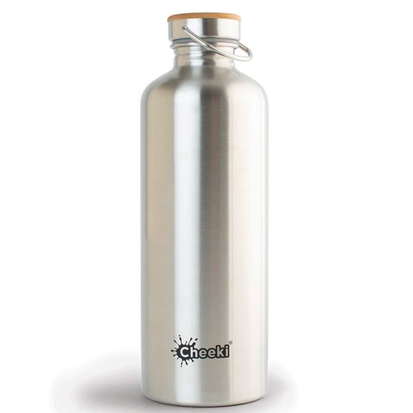 Cheeki 1.6L XL Stainless Steel Water Bottle - Silver Fashion