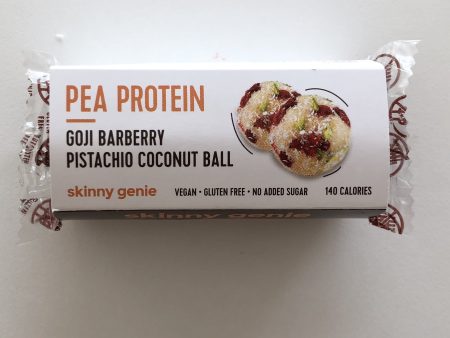 SKINNY GENIE Pea Protein Goji Barberry Pistachio Coconut Protein Ball, 40g, Vegan, Gluten-Free Online Sale