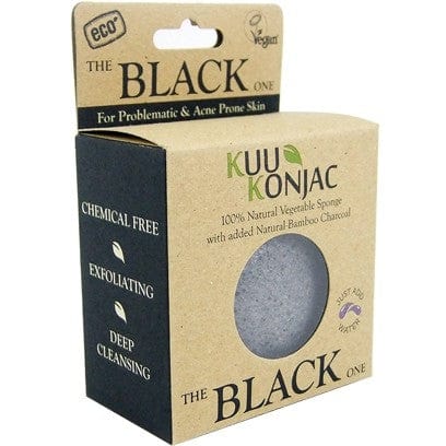 KUU Konjac sponge - bamboo charcoal for acne prone skin Online now