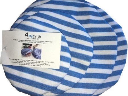 4MyEarth Food Cover Set of 4 - Denim Stripe Cheap