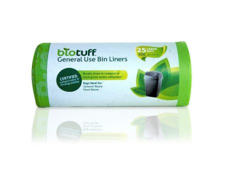 Biotuff Compostable 60L Liner - 25 bags Online