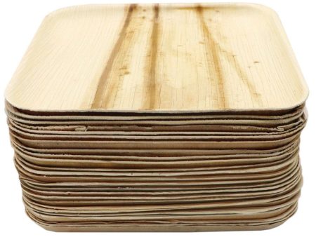 Palm Leaf Dinner Plates 25pk - Square Fashion