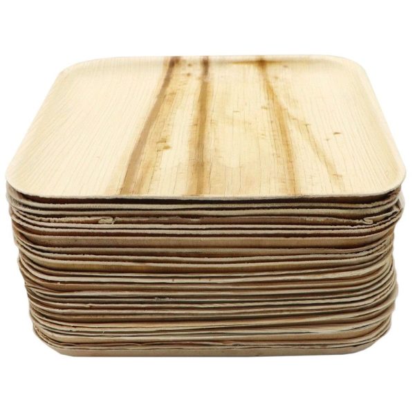 Palm Leaf Dinner Plates 25pk - Square Fashion