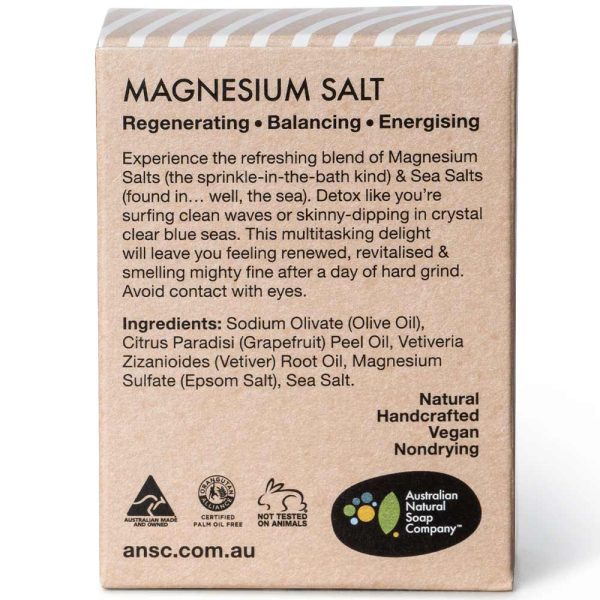 Australian Natural Soap Company Face & Body Bar - Magnesium Salt For Sale