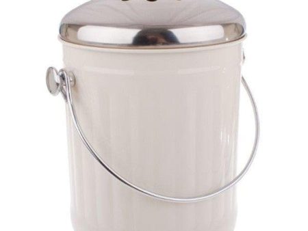 Appetito Steel Compost Bin 4.5L - White on Sale