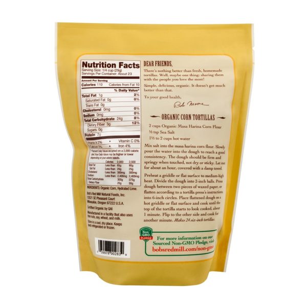 BOB S RED MILL Organic Golden Masa Harina Corn Flour, 680g For Discount