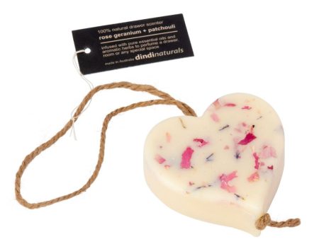 Dindi Naturals Wax Heart on a Rope - Rose Geranium Patchouli on Sale