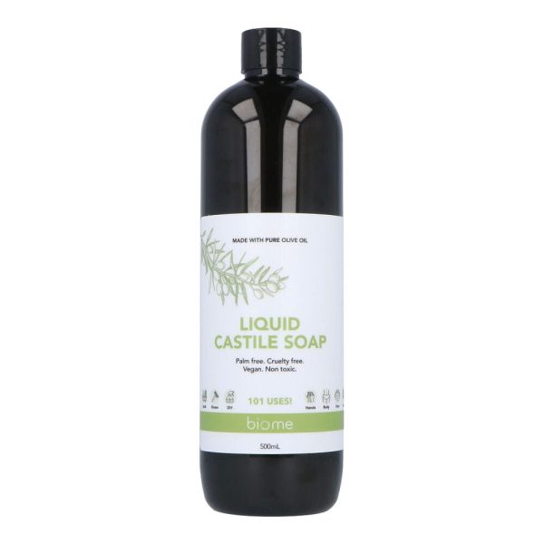 Biome Concentrated Liquid Castile Soap Unscented 500ml Australian Made (Plastic Bottle) Online Sale