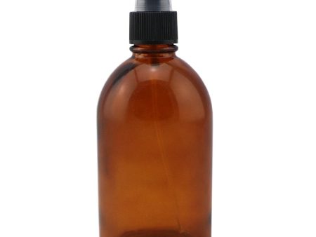 Amber Glass Pharmacy Bottle with Black Atomiser 250ml For Sale