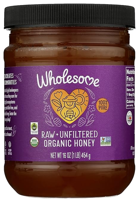 WHOLESOME Sweeteners Organic Honey, Raw Unfiltered - Pack of 6 (454g each) Cheap