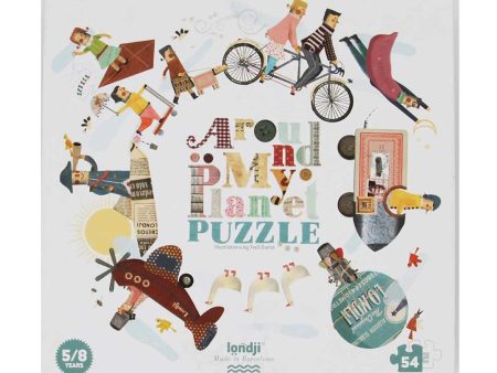 Londji 54 Piece Reversible Jigsaw Puzzle - Around My Planet Online now