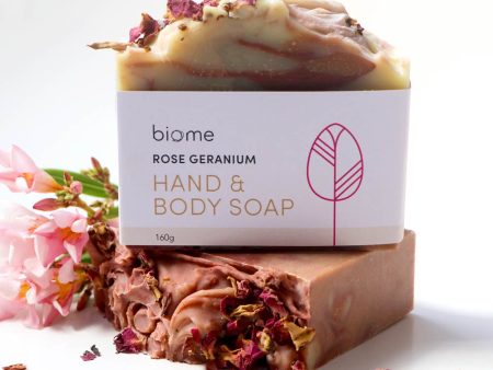 Biome Rose Geranium Hand & Body Soap 160g For Sale