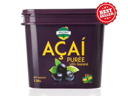 AMAZONAS4U Acai Puree with Guarana - 3.2kg Tub | Frozen Superfood Blend for Health-Conscious Living Online Hot Sale