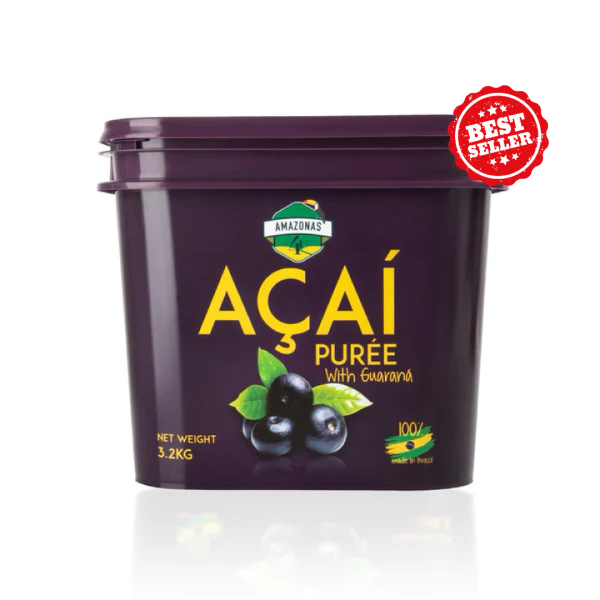 AMAZONAS4U Acai Puree with Guarana - 3.2kg Tub | Frozen Superfood Blend for Health-Conscious Living Online Hot Sale