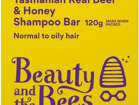 Beauty & the Bees Real Beer & Honey Shampoo Bar 120g - Unscented Online now