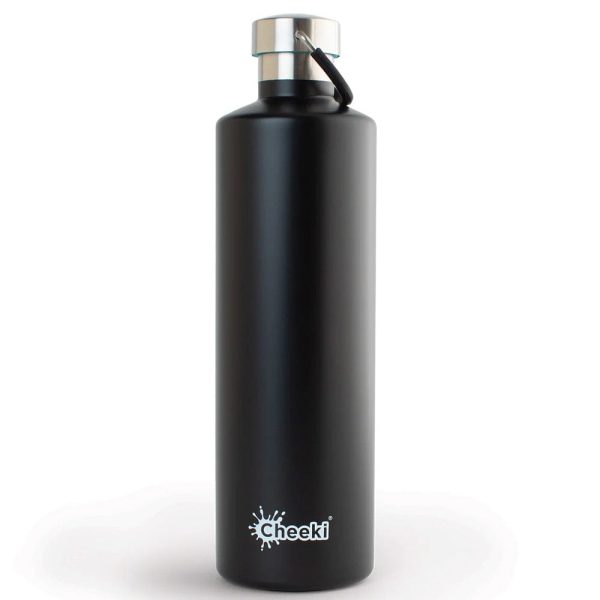 Cheeki 1 Litre Stainless Steel Insulated Bottle - Matte Black on Sale