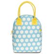 Fluf Zipper Lunch Bag - Blue Polka Dot Online now