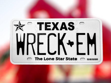 Wreck  Em  | Texas Tech Pride License Plate Sticker Online Sale