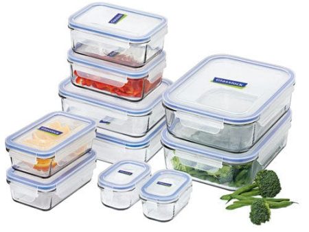 Glasslock Container Set 10 Piece Blue For Discount