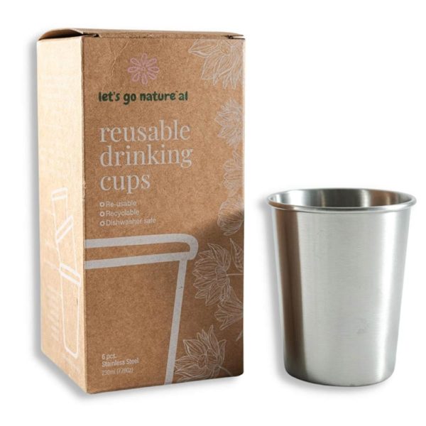 Reusable Stainless Steel Drinking Cups - Set of 6 For Cheap