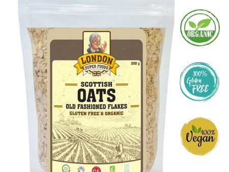 LONDON SUPER FOODS Organic Scottish Oats Old Fashioned Flakes, 250g For Discount