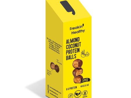 FREAKIN  HEALTHY Almond Coconut Protein Balls, 60g (3 balls) - Vegan, Gluten Free Online Hot Sale