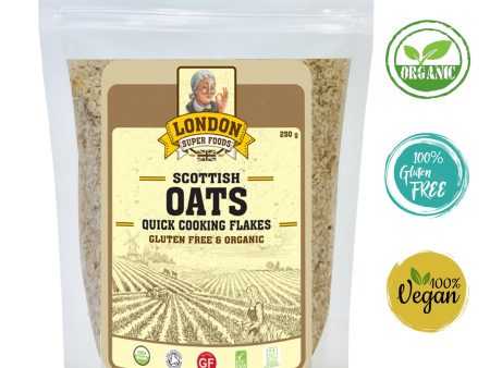 LONDON SUPER FOODS Organic Scottish Oats Quick Cooking Flakes, 250g Discount