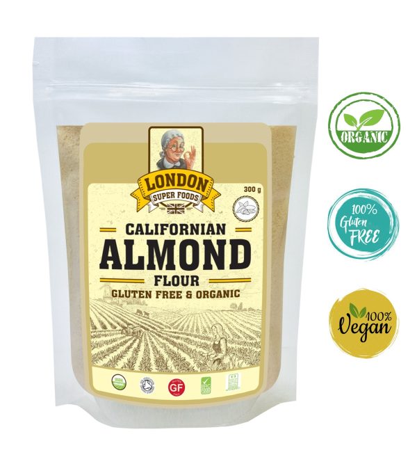 LONDON SUPER FOODS Organic Californian Almond Flour, 300g - Gluten Free Online Sale