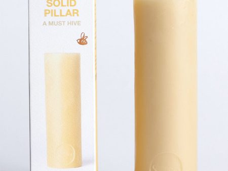 Queen B Beeswax Solid Pillar Candle - 15cm 40hr Burn Time For Discount