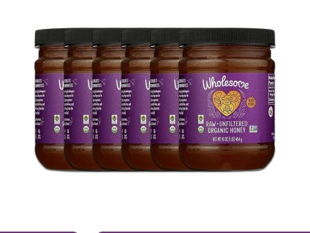 WHOLESOME Sweeteners Organic Honey, Raw Unfiltered - Pack of 6 (454g each) Cheap