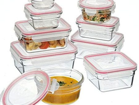 Glasslock Oven Safe container set 9 piece red Online