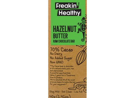 FREAKIN  HEALTHY Raw Chocolate Bar, Hazelnut Butter, 40g - Vegan Online Hot Sale