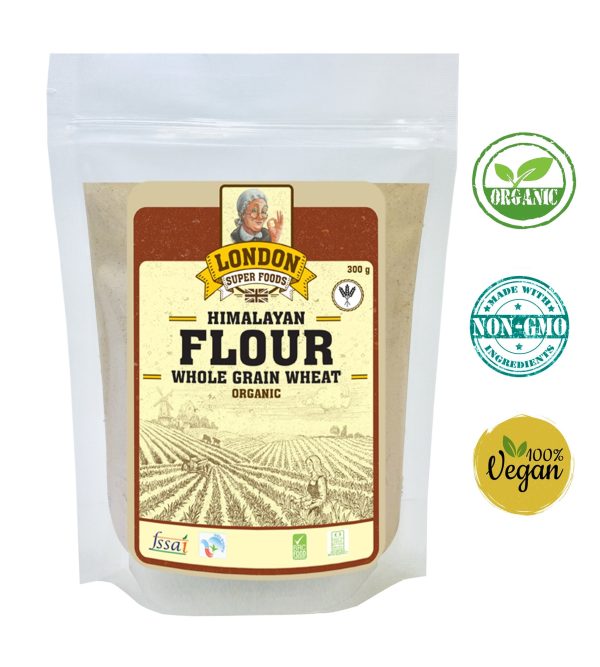 LONDON SUPER FOODS Organic Himalayan Whole Wheat Grain Flour, 300g Fashion