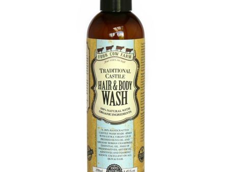 Four Cow Farm Traditional Castile Hair & Body Wash 250ml For Sale