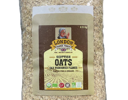 LONDON SUPER FOODS Organic Scottish Oats Old Fashioned Flakes, 2.5Kg For Discount